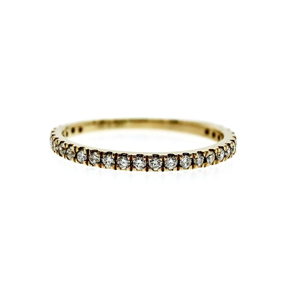 0.26 CT Natural Diamond 14K Yellow Gold Wedding 3/4 Band Ring Size 5